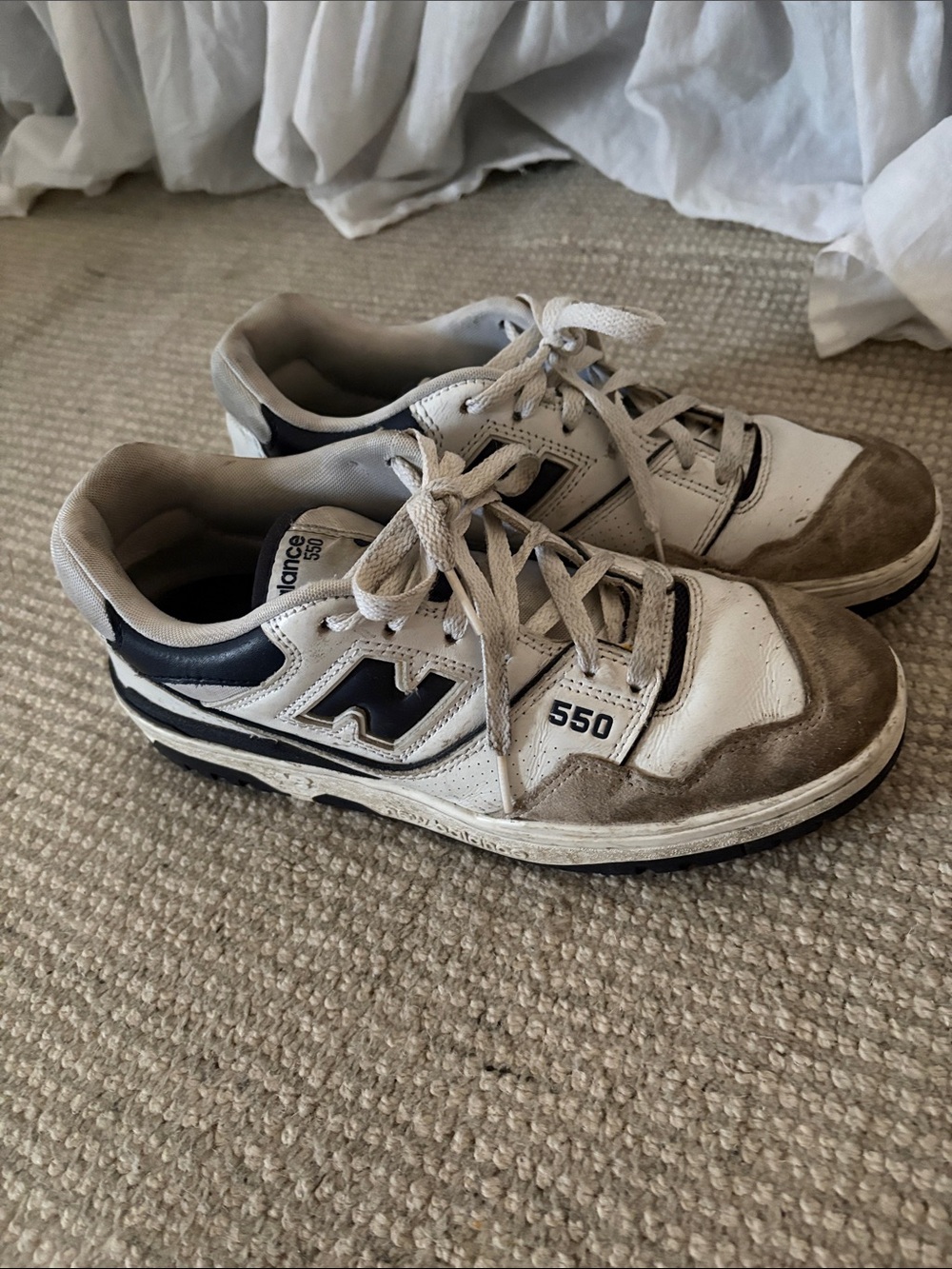 New Balance 550 Men's White and Navy Sneakers